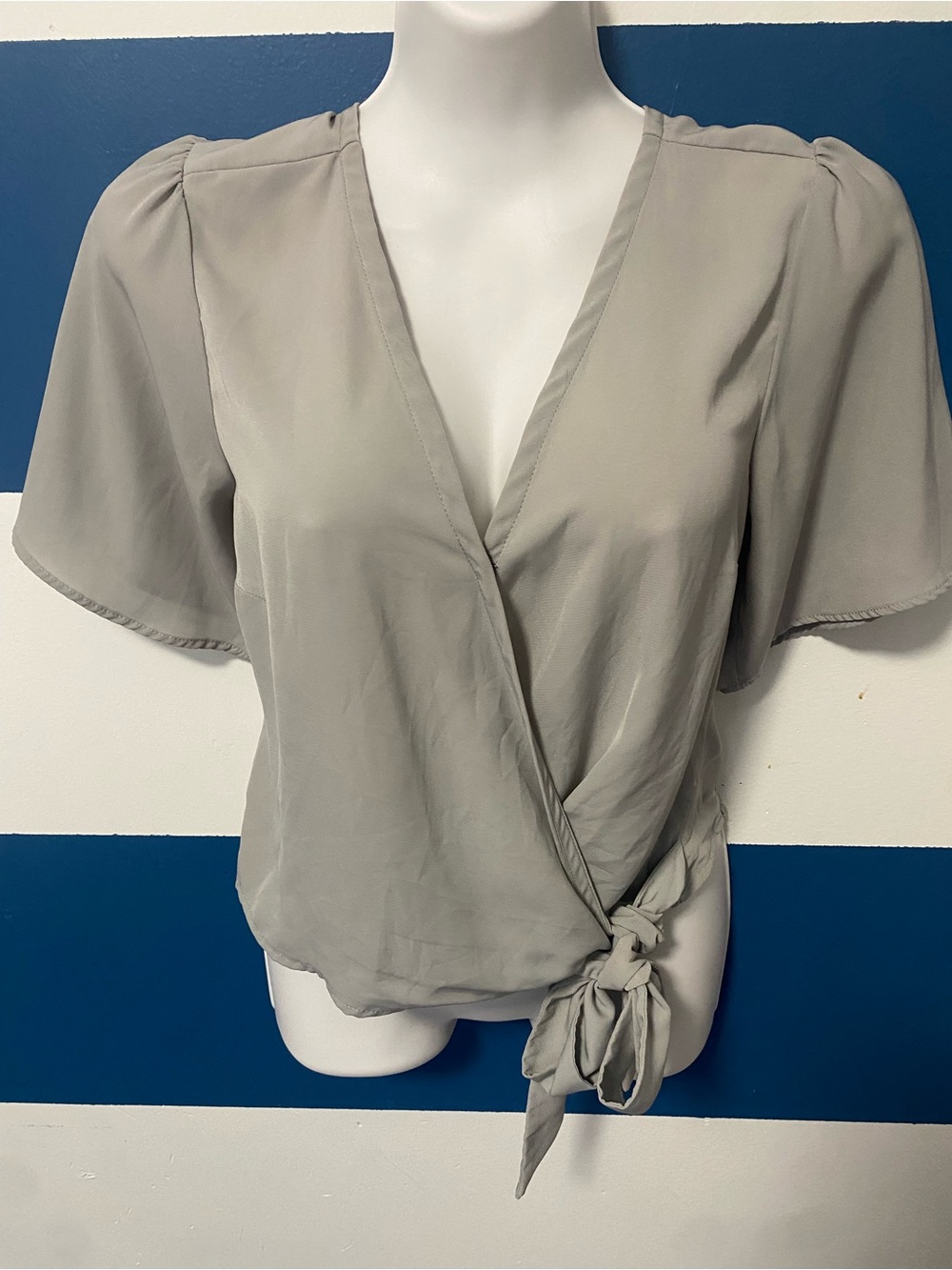 Abercrombie and Fitch Women's faux Wrap Tie Front Blouse